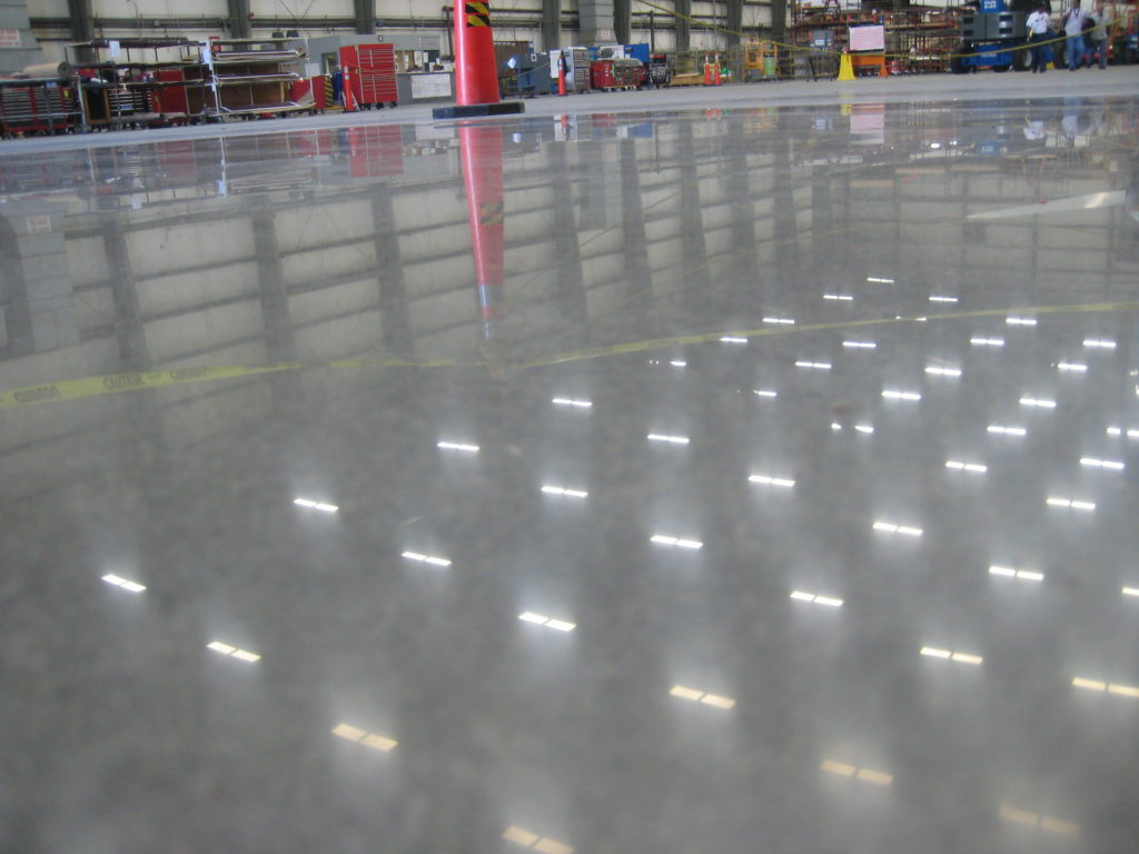 reflective polished concrete floor
